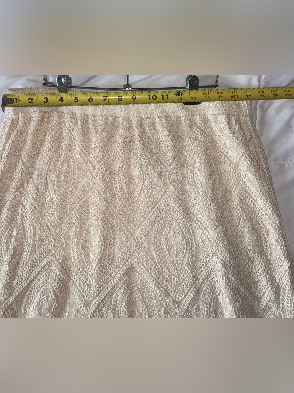 Cream Textured Midi Skirt - Picture 7 of 12